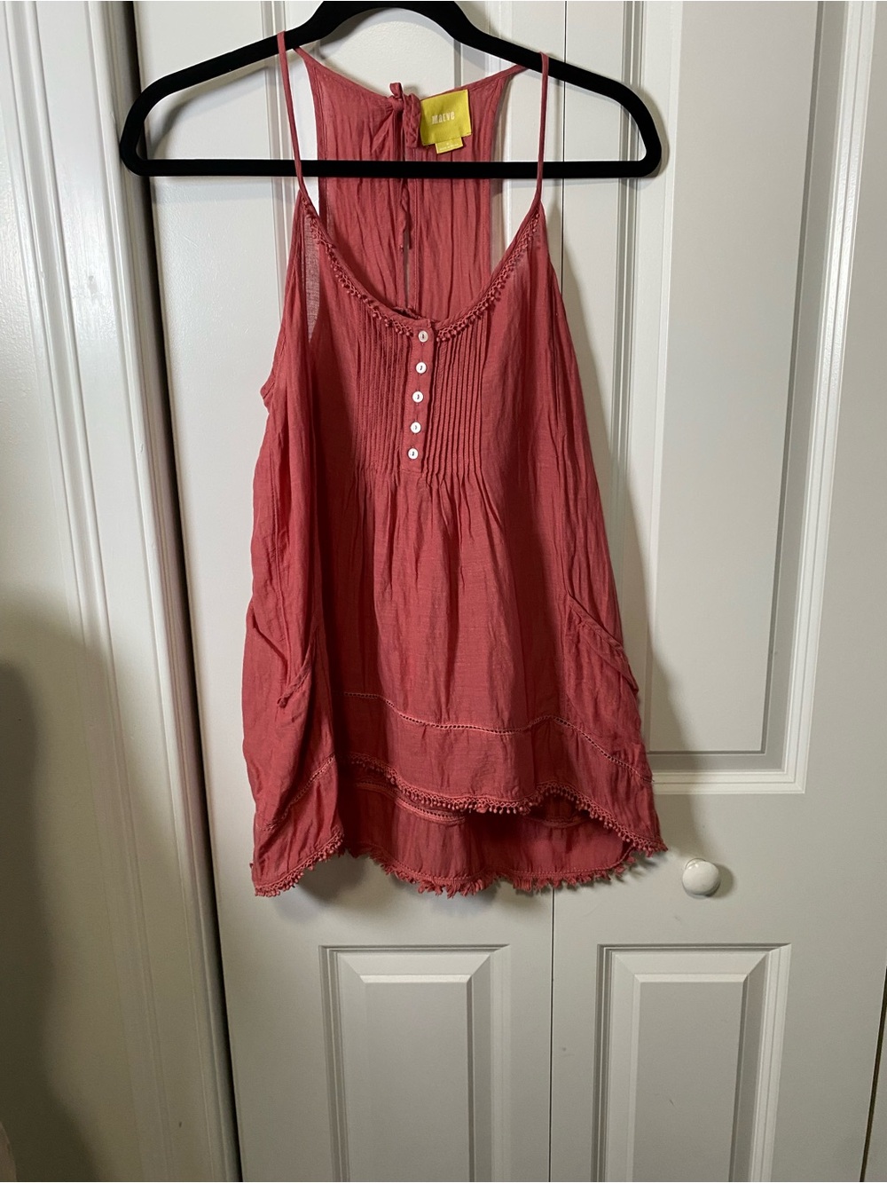 Maeve Spaghetti Strap Tank in Dusty Rose
